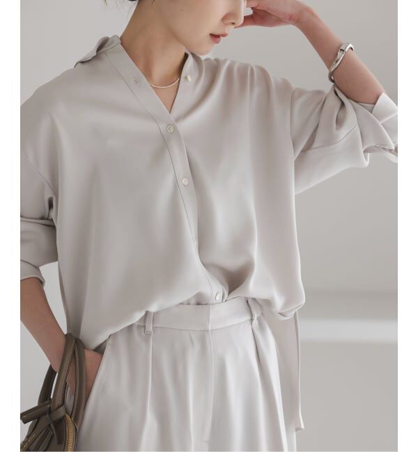 NOBLE「《セットアップ対応》ルナサテンドレープシャツ」|シャツ・ブラウス|