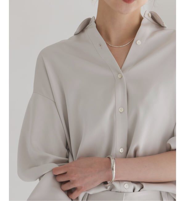 NOBLE「《セットアップ対応》ルナサテンドレープシャツ」|シャツ・ブラウス|