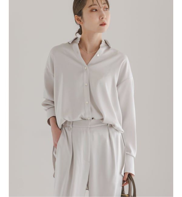 NOBLE「《セットアップ対応》ルナサテンドレープシャツ」|シャツ・ブラウス|