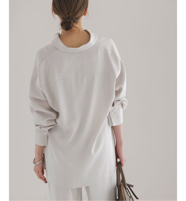 NOBLE「《セットアップ対応》ルナサテンドレープシャツ」|シャツ・ブラウス|