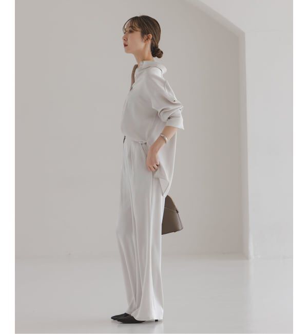 NOBLE「《セットアップ対応》ルナサテンドレープシャツ」|シャツ・ブラウス|