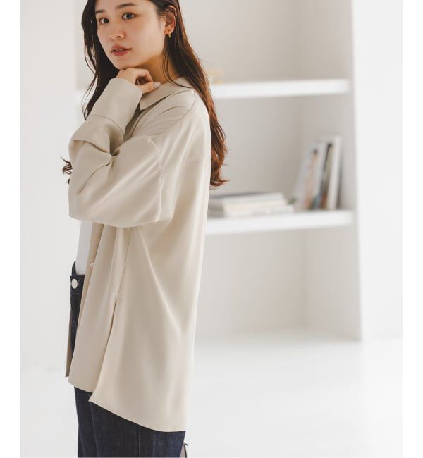 NOBLE「《セットアップ対応》ルナサテンドレープシャツ」|シャツ・ブラウス|