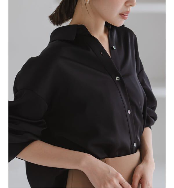 NOBLE「《セットアップ対応》ルナサテンドレープシャツ」|シャツ・ブラウス|