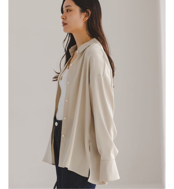 NOBLE「《セットアップ対応》ルナサテンドレープシャツ」|シャツ・ブラウス|