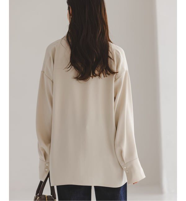 NOBLE「《セットアップ対応》ルナサテンドレープシャツ」|シャツ・ブラウス|