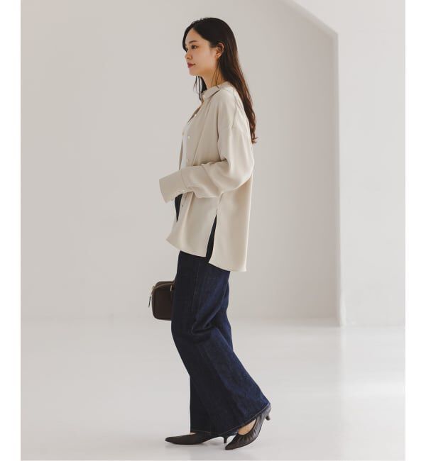 NOBLE「《セットアップ対応》ルナサテンドレープシャツ」|シャツ・ブラウス|