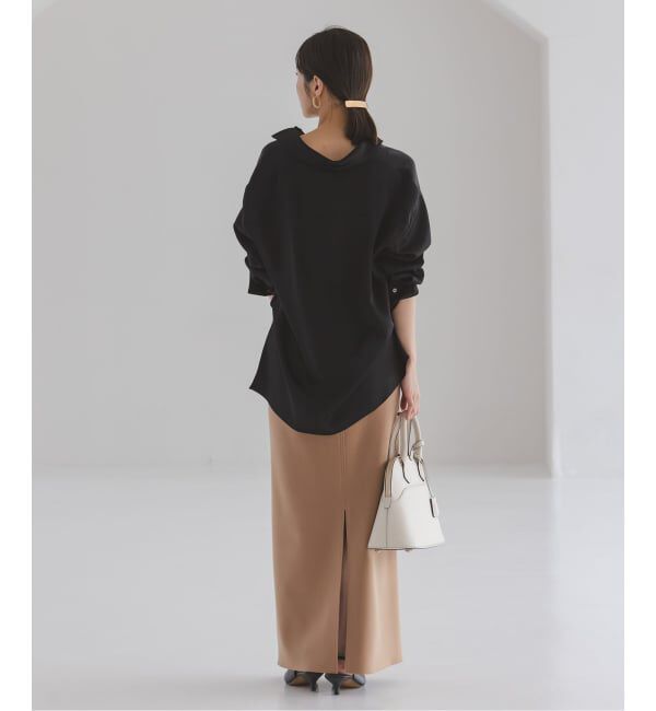 NOBLE「《セットアップ対応》ルナサテンドレープシャツ」|シャツ・ブラウス|