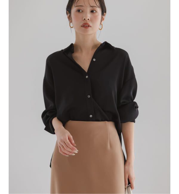 NOBLE「《セットアップ対応》ルナサテンドレープシャツ」|シャツ・ブラウス|