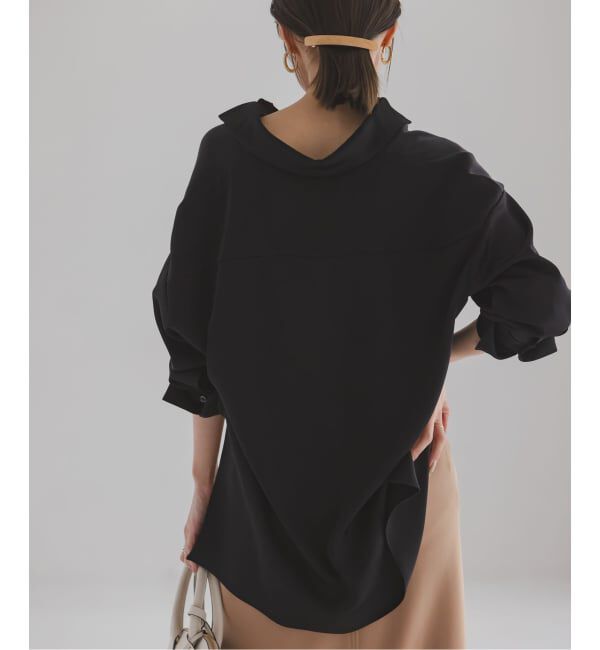 NOBLE「《セットアップ対応》ルナサテンドレープシャツ」|シャツ・ブラウス|