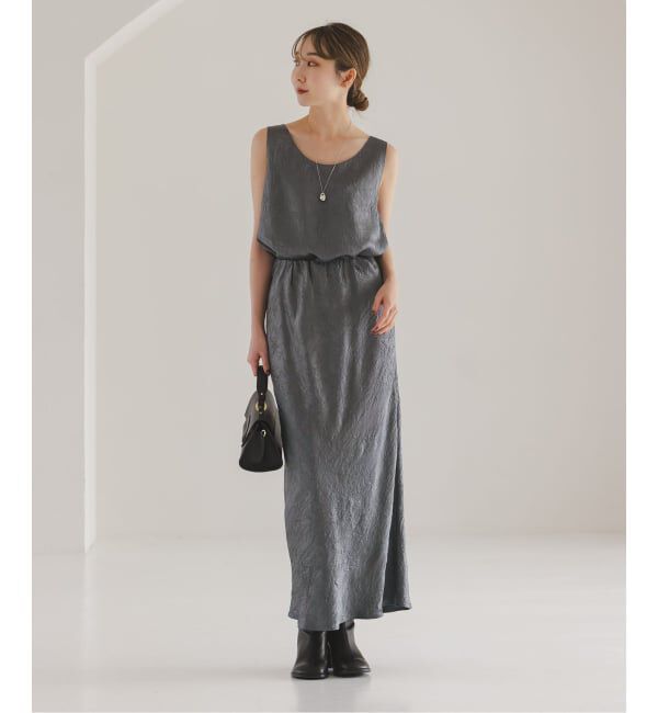 NOBLE「《セットアップ対応》リンクルサテンナローAラインスカート」|スカート|