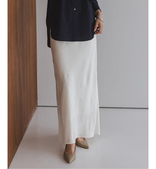 NOBLE「《セットアップ対応》リンクルサテンナローAラインスカート」|スカート|
