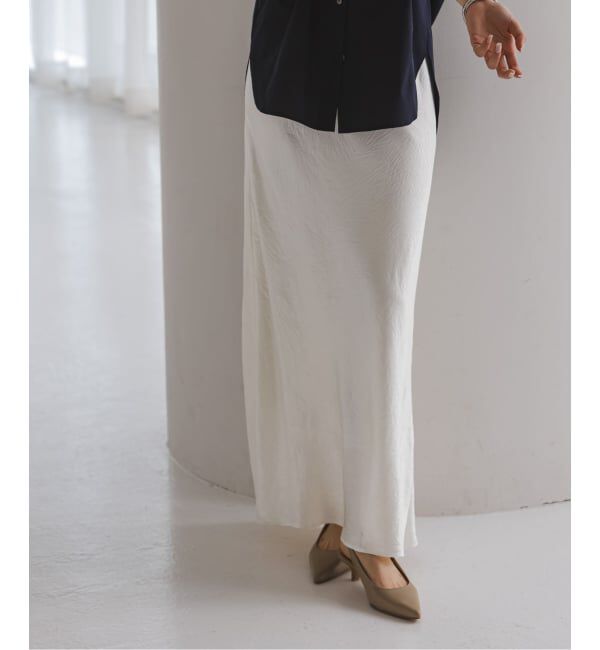 NOBLE「《セットアップ対応》リンクルサテンナローAラインスカート」|スカート|