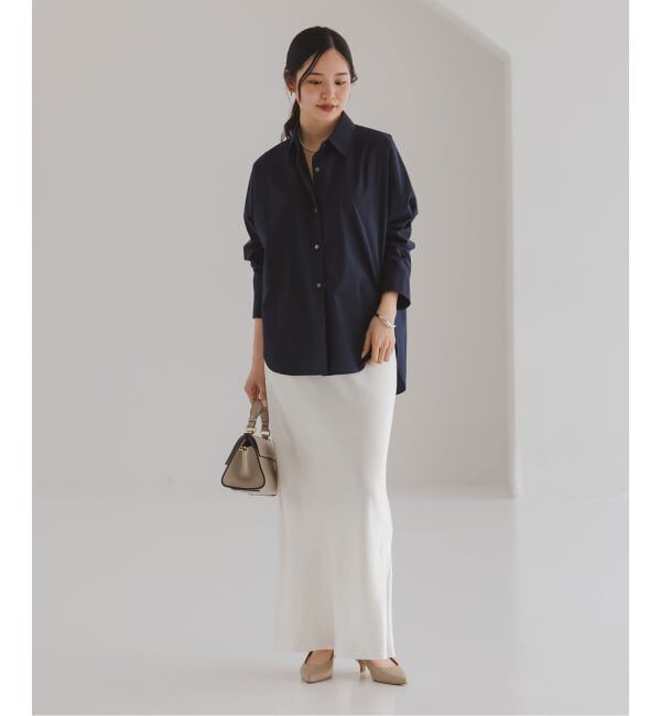 NOBLE「《セットアップ対応》リンクルサテンナローAラインスカート」|スカート|