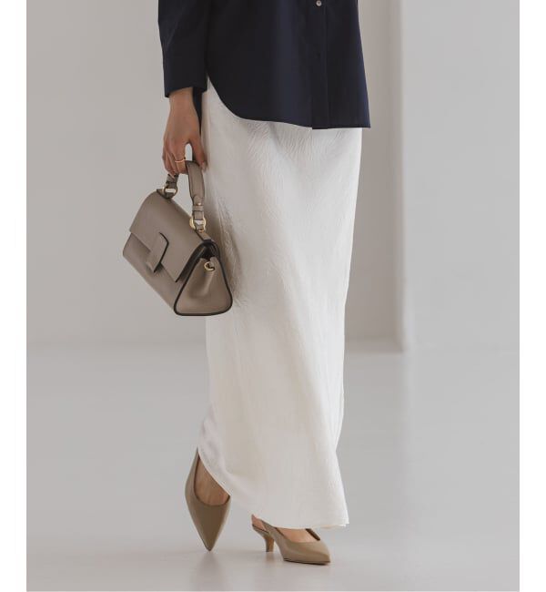 NOBLE「《セットアップ対応》リンクルサテンナローAラインスカート」|スカート|