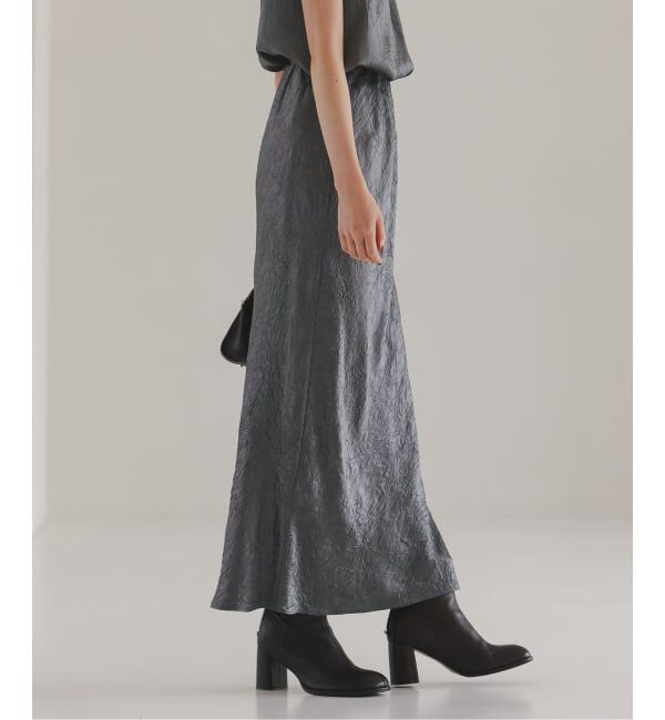 NOBLE「《セットアップ対応》リンクルサテンナローAラインスカート」|スカート|