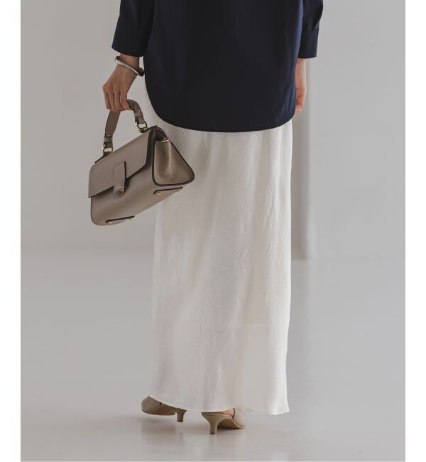 NOBLE「《セットアップ対応》リンクルサテンナローAラインスカート」|スカート|