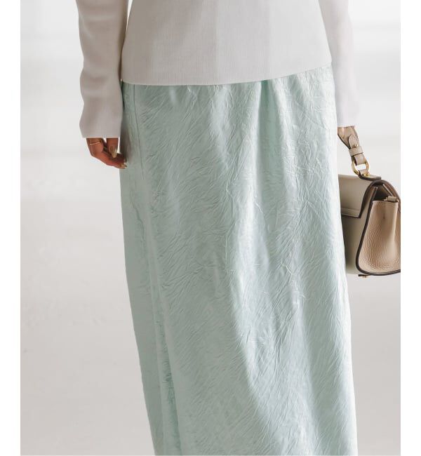 NOBLE「《セットアップ対応》リンクルサテンナローAラインスカート」|スカート|