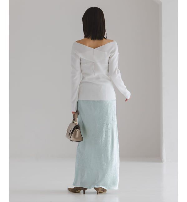 NOBLE「《セットアップ対応》リンクルサテンナローAラインスカート」|スカート|