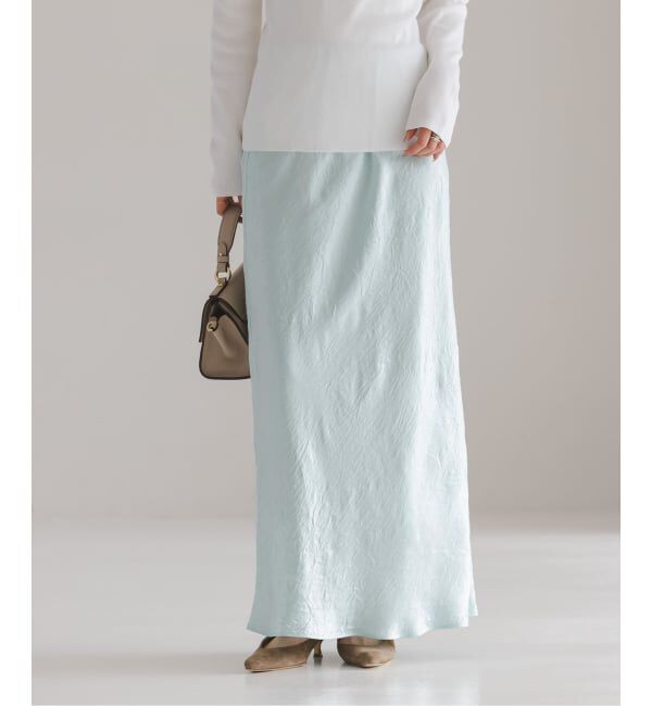 NOBLE「《セットアップ対応》リンクルサテンナローAラインスカート」|スカート|