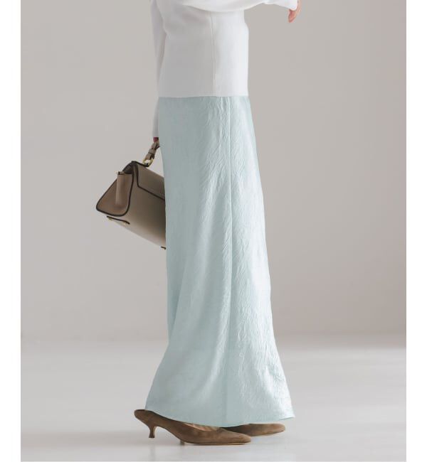 NOBLE「《セットアップ対応》リンクルサテンナローAラインスカート」|スカート|