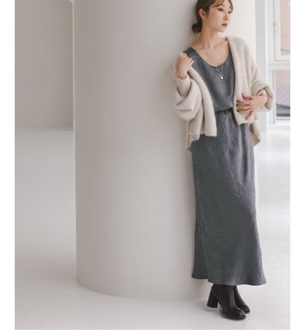 NOBLE「《セットアップ対応》リンクルサテンナローAラインスカート」|スカート|