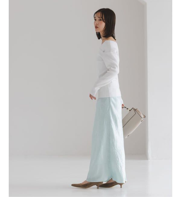 NOBLE「《セットアップ対応》リンクルサテンナローAラインスカート」|スカート|