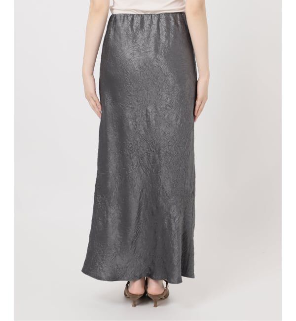 NOBLE「《セットアップ対応》リンクルサテンナローAラインスカート」|スカート|