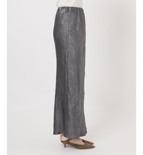 NOBLE「《セットアップ対応》リンクルサテンナローAラインスカート」|スカート|