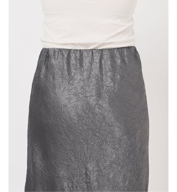 NOBLE「《セットアップ対応》リンクルサテンナローAラインスカート」|スカート|