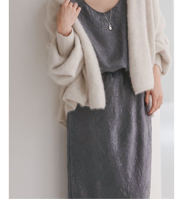 NOBLE「《セットアップ対応》リンクルサテンナローAラインスカート」|スカート|