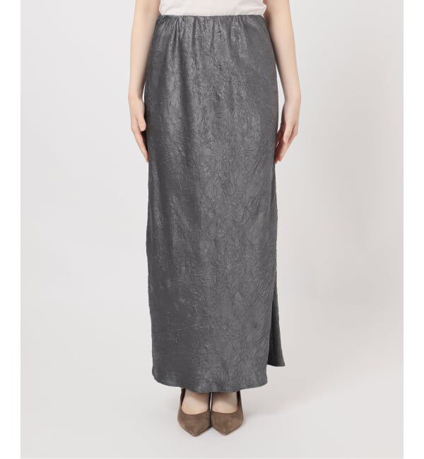 NOBLE「《セットアップ対応》リンクルサテンナローAラインスカート」|スカート|