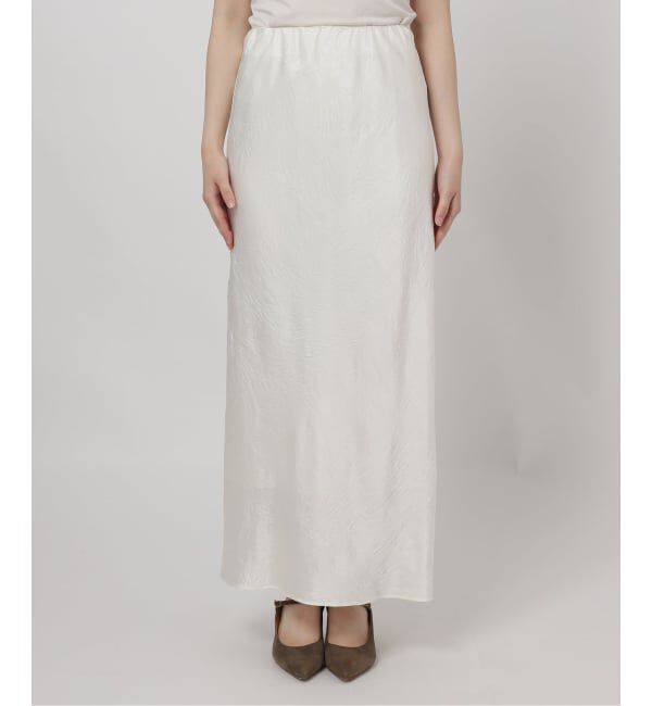 NOBLE「《セットアップ対応》リンクルサテンナローAラインスカート」|スカート|