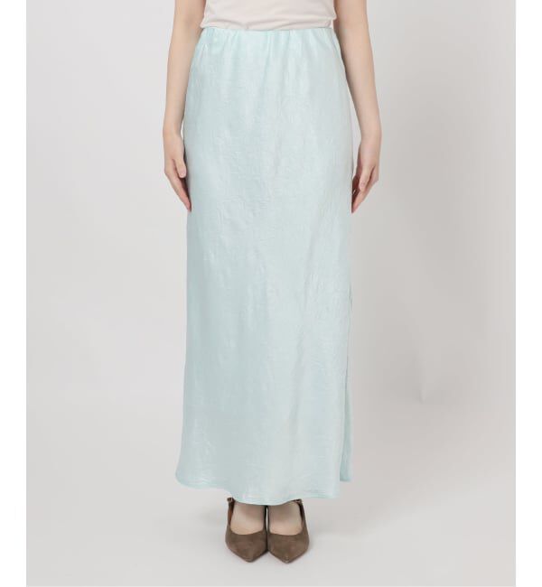 NOBLE「《セットアップ対応》リンクルサテンナローAラインスカート」|スカート|