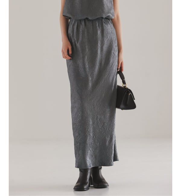 NOBLE「《セットアップ対応》リンクルサテンナローAラインスカート」|スカート|