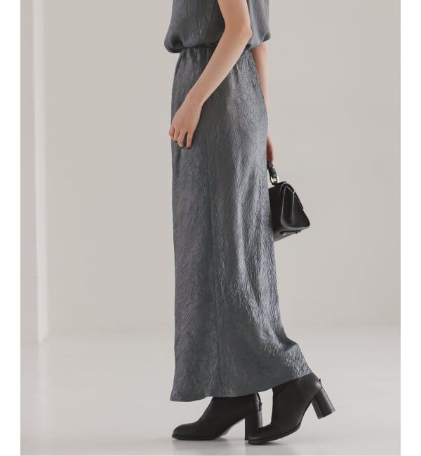 NOBLE「《セットアップ対応》リンクルサテンナローAラインスカート」|スカート|