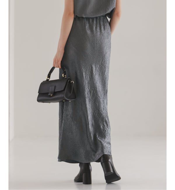 NOBLE「《セットアップ対応》リンクルサテンナローAラインスカート」|スカート|