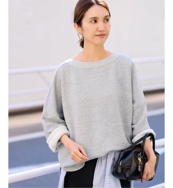 FRAMeWORK「リヨセルコットンボートネックSWEAT」|スウェット・ジャージ|グレーA