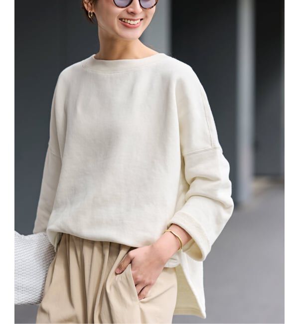 FRAMeWORK「リヨセルコットンボートネックSWEAT」|スウェット・ジャージ|ホワイト A