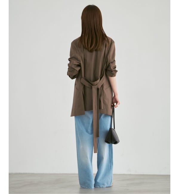 NOBLE「《予約》麻ストレッチVカラージャケット」|ノーカラージャケット|