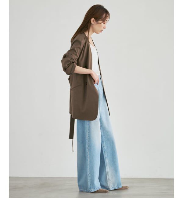 NOBLE「《予約》麻ストレッチVカラージャケット」|ノーカラージャケット|