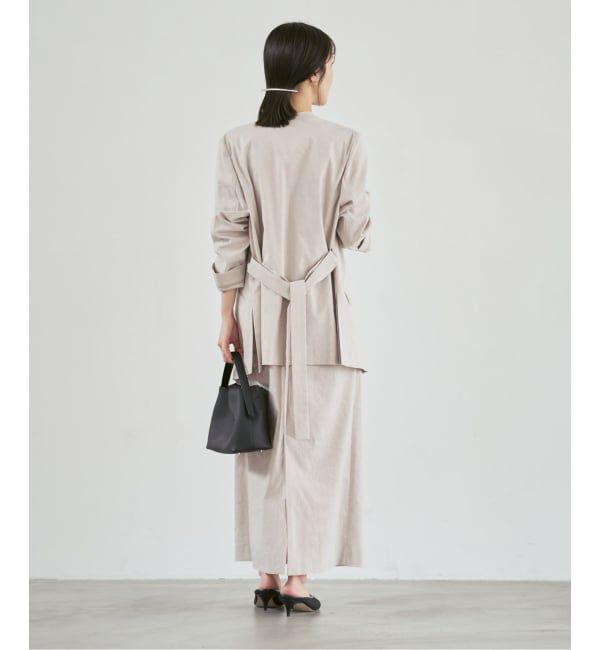 NOBLE「《予約》麻ストレッチVカラージャケット」|ノーカラージャケット|