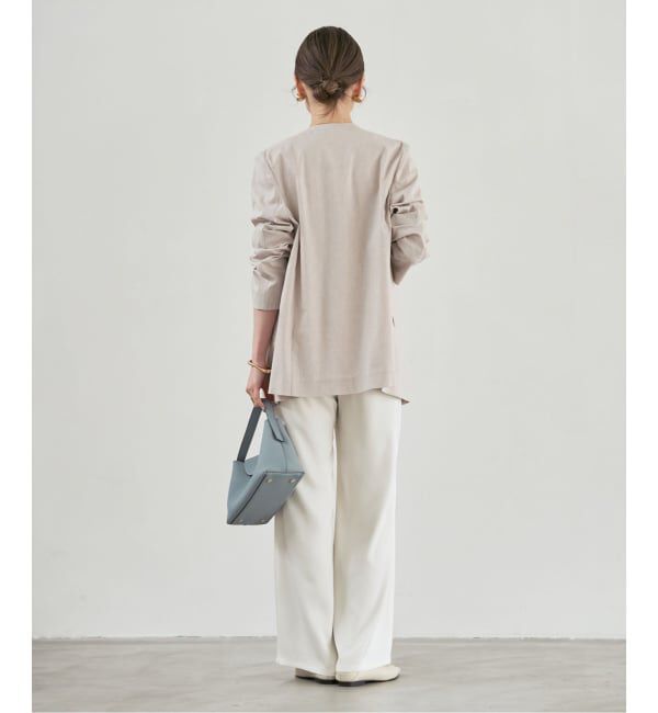 NOBLE「《予約》麻ストレッチVカラージャケット」|ノーカラージャケット|