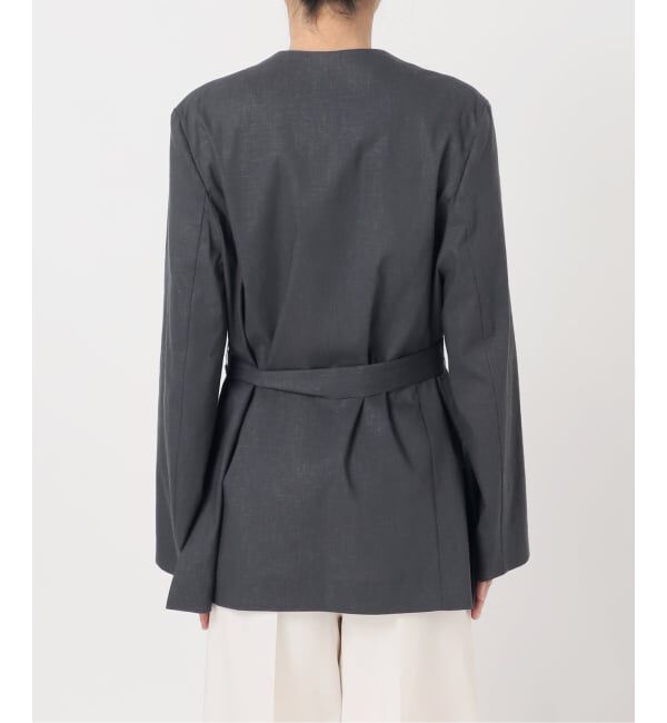 NOBLE「《予約》麻ストレッチVカラージャケット」|ノーカラージャケット|