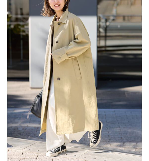 FRAMeWORK「コットンナイロンステンコート」|ステンカラーコート|ベージュ