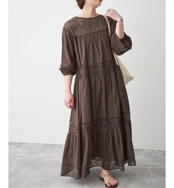 Spick and Span「《新色有り / 追加予約》HYUレースギャザーワンピース」|ワンピース|