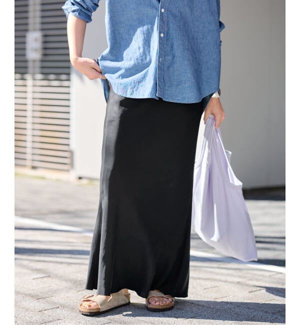 FRAMeWORK「≪新色 / 追加予約≫シルキーキュプラバイアススカート」|スカート|