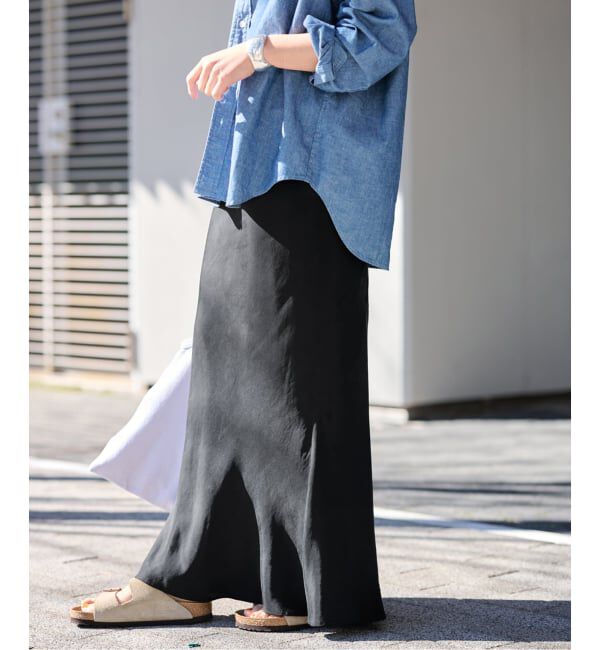 FRAMeWORK「≪新色 / 追加予約≫シルキーキュプラバイアススカート」|スカート|