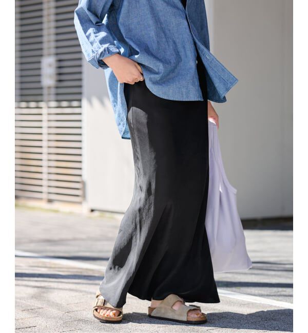 FRAMeWORK「≪新色 / 追加予約≫シルキーキュプラバイアススカート」|スカート|