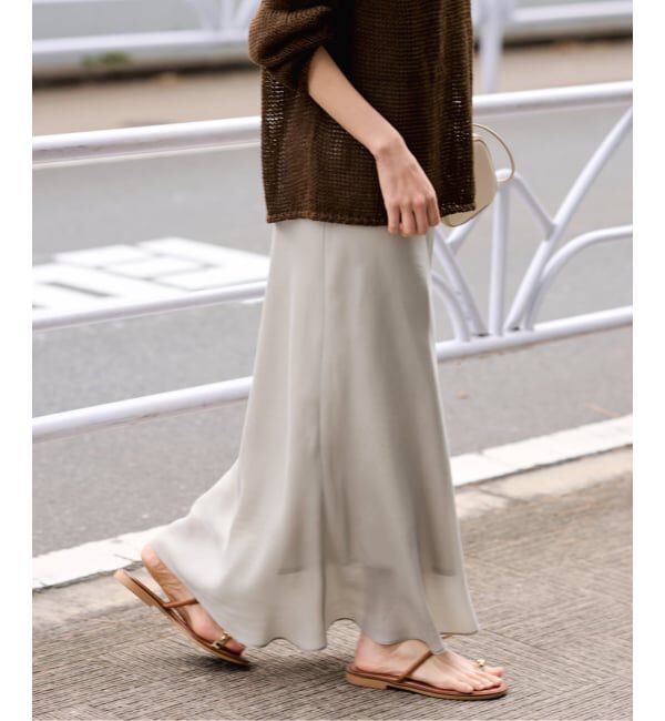 FRAMeWORK「≪新色 / 追加予約≫シルキーキュプラバイアススカート」|スカート|ベージュ