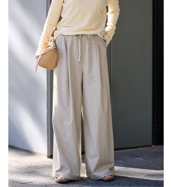 FRAMeWORK「TOPカラーイージースラックス」|スラックス|ベージュ